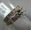 ESTATE 1.9CT DIAMOND 14KT WHITE & ROSE GOLD SEMI MOUNT ENGAGEMENT WEDDING RING