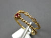 ESTATE .18CT DIAMOND & AAA RUBY 18KT YELLOW GOLD 3D CLASSIC DOUBLE BAND FUN RING