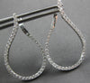ESTATE LARGE 1.25CT DIAMOND 18KT WHITE GOLD TEAR DROP SIDEWAYS HANGING EARRINGS