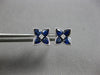 1.79CT DIAMOND & AAA SAPPHIRE 14KT WHITE GOLD ROUND & PEAR SHAPE STUD EARRINGS