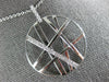 ESTATE LARGE .25CT DIAMOND 18KT WHITE GOLD 3D CIRCULAR CRISS CROSS WEB PENDANT