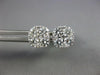 1.09CT DIAMOND 18KT WHITE GOLD 3D ROUND CLUSTER INVISIBLE SQUARE STUD EARRINGS