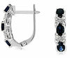 ESTATE 1.19CT DIAMOND & AAA SAPPHIRE 14KT WHITE GOLD 3D X LOVE HANGING EARRINGS