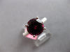 ESTATE LARGE 3.78CT DIAMOND & AAA RHODOLITE 18K WHITE GOLD ROUND ENGAGEMENT RING