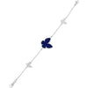 ESTATE 5.0CT AAA LAPIS 18KT WHITE GOLD 3D BUTTERFLY BY THE YARD LOVE BRACELET