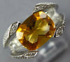 LARGE 4.38CT DIAMOND & AAA CITRINE 14KT WHITE GOLD OVAL FRIENDSHIP PROMISE RING