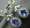 ESTATE 1.90CT DIAMOND & TANZANITE 14K WHITE GOLD FILIGREE HANGING EARRINGS 10192