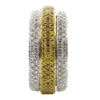 ESTATE WIDE 2.97CT WHITE & FANCY YELLOW DIAMOND 18K 2 TONE GOLD ANNIVERSARY RING