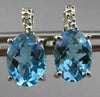 ESTATE 2.72CT DIAMOND & AAA EXTRA FACET BLUE TOPAZ 14KT WHITE GOLD STUD EARRINGS