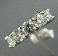 ESTATE WIDE 2.17CT DIAMOND 14KT WHITE GOLD SEMI ETERNITY WEDDING RING BAND #2800
