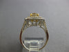 WIDE 1.34CT WHITE & FANCY YELLOW DIAMOND 18KT 2 TONE GOLD ROUND DOUBLE HALO RING