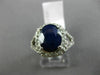 ESTATE 3.33CT DIAMOND & AAA SAPPHIRE 14KT GOLD 3D OVAL FILIGREE ENGAGEMENT RING