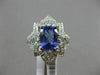 LARGE 2.46CT DIAMOND & AAA CUSHION CUT TANZANITE 14KT WHITE GOLD ENGAGEMENT RING
