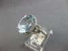 LARGE 4.6CT DIAMOND & AAA AQUAMARINE 14K WHITE GOLD OVAL & ROUND ENGAGEMENT RING