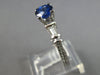1.15CT DIAMOND & AAA SAPPHIRE 14KT WHITE GOLD 3D 3 STONE ENGAGEMENT RING #28036