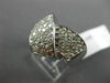 ESTATE LARGE 1.0CT DIAMOND 14KT WHITE GOLD 3D CRISS CROSS MULTI ROW V SHAPE RING