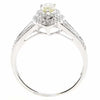 .70CT WHITE & FANCY YELLOW DIAMOND 18KT WHITE GOLD PEAR SHAPE & ROUND HALO RING