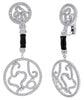 LARGE 6.77CT DIAMOND & AAA ONYX 18K WHITE GOLD CIRCULAR CHANDELIER FUN EARRINGS