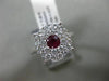 ESTATE LARGE 1.0CT DIAMOND & AAA RUBY 14K WHITE GOLD 3D FILIGREE ENGAGEMENT RING