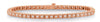 ESTATE 1.50CT DIAMOND 14KT ROSE GOLD CLASSIC ROUND SQUARE DESIGN TENNIS BRACELET