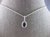 ESTATE .8CT DIAMOND & AAA SAPPHIRE 14KT WHITE GOLD 3D OVAL & ROUND PENDANT 28160