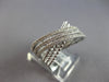ESTATE .49CT DIAMOND 14K WHITE GOLD 3D 3 ROW CRISS CROSS INFINITY LOVE RING