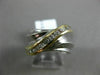 ESTATE LARGE .33CT DIAMOND 14KT WHITE & YELLOW GOLD 3D MULTI WAVE CHANNEL RING