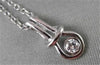 ESTATE 0.25CTW SOLITAIRE 14KT WHITE GOLD PENDANT WITH CHAIN F VVS 18" #21744