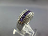 WIDE 1.28CT DIAMOND & AMETHYST 14KT WHITE GOLD PRINCESS CHANNEL ANNIVERSARY RING