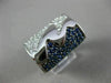 ESTATE LARGE 1.65CT DIAMOND & AAA SAPPHIRE 18KT WHITE GOLD 3D FILIGREE WAVE RING