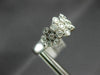 ESTATE WIDE .76CT DIAMOND 14K WHITE GOLD MULTI ROW FLOWER BEZEL ANNIVERSARY RING