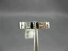 ESTATE .50 ROUND & EMERALD CUT DIAMOND 14KT WHITE GOLD 3D ANNIVERSARY RING #3701
