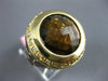 LARGE 10.40CT DIAMOND & AAA SMOKEY TOPAZ & ENAMEL 14KT YELLOW GOLD PANTHER RING