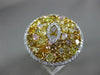 GIA EXTRA LARGE 4.22CT WHITE & MULTI COLOR DIAMOND 18K YELLOW GOLD 3D ROUND RING