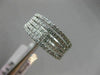 WIDE .78CT DIAMOND 18KT WHITE GOLD 3D SEMI ETERNITY MULTI ROW ANNIVERSARY RING