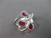 WIDE 1.18CT DIAMOND & AAA RUBY 14KT WHITE GOLD MULTI SHAPE CRISS CROSS LOVE RING