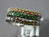 WIDE 1.15CT MOCHA DIAMOND & AAA TSAVORITE & YELLOW SAPPHIRE 14KT WHITE GOLD RING