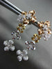 ESTATE LARGE 1.52CT DIAMOND 14KT TRI COLOR GOLD 3D MULTI FLOWER HANGING EARRINGS