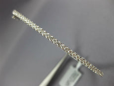 .98CT DIAMOND 18KT WHITE GOLD 3D CLASSIC 2MM SEMI ETERNITY CUFF BANGLE BRACELET