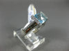 ESTATE 1.62CT DIAMOND & AAA BLUE TOPAZ 14KT WHITE GOLD 3D SQUARE FRIENDSHIP RING