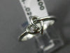 ESTATE .02CT DIAMOND 18KT WHITE GOLD 3D CLASSIC SOLITAIRE LOVE HEART RING #16385