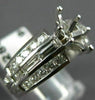 ANTIQUE .90CT DIAMOND 14KT WHITE GOLD FILIGREE SEMI MOUNT ENGAGEMENT RING #9872