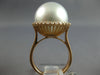 LARGE .44CT DIAMOND & AAA SOUTH SEA PEARL 18KT ROSE GOLD 3D ROUND HALO FUN RING
