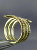 ESTATE LARGE .72CT DIAMOND 14KT YELLOW GOLD 3D MULTI ROW WAVE SNAKE SWIRL RING