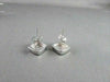 ANTIQUE .30CT ROUND DIAMOND 14KT WHITE GOLD CLASSIC PAVE SQUARE STUD EARRINGS