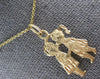 ESTATE 14KT YELLOW GOLD 3D BABY BOY BABY GIRL KISSING FUN CHARM PENDANT #27418