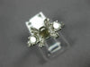 ESTATE .40CT DIAMOND 14K WHITE GOLD 3D 3 STONE SEMI MOUNT ENGAGEMENT RING #5991