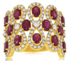 LARGE 3.57CT DIAMOND & AAA RUBY 14K YELLOW GOLD 3D OVAL & ROUND ANNIVERSARY RING