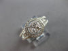 ESTATE .97CT DIAMOND 14KT WHITE GOLD 3D ROUND CLUSTER HALO FRIENDSHIP FUN RING