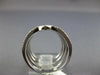 ESTATE LARGE .69CT DIAMOND 18KT WHITE GOLD 3D MULTI ROW INFINITY LOVE RING